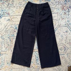 Black wide leg pants.